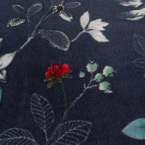 Obojstranné obliečky DUO SENSE NOCTIFLORA tmavomodré mikroplyš/flanel Rozmer obliečky: 2 ks 70 x 90 cm | 200 x 220 cm