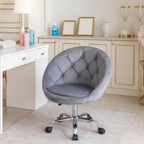 Zamatové kancelárske kreslo RUNDO ružová