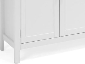 Široká úložná komoda Bergen, biela/dub artisan