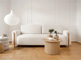 Slonovinová rozkladacia/s úložným priestorom pohovka z textílie buklé 244 cm Arcadova – ELTAP