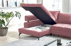 Rohová sedacia súprava Paris, staroružová látka, ľavý roh