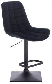LuxuryForm Barová stolička PARIS VELUR na čierne podstave - čierna