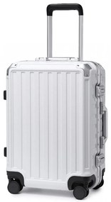 Konofactory Biely prémiový odolný kufor s hliníkovým rámom "Alfa" - M (35l)