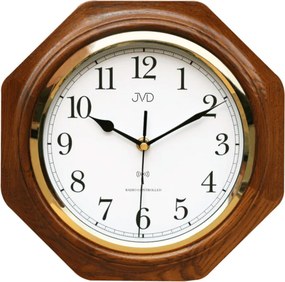 Nástenné drevené hodiny JVD NR7172.1 riadené rádiovým signálom, 28 cm