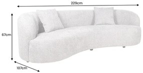Pohovka ATELIER 230 cm bouclé šedá