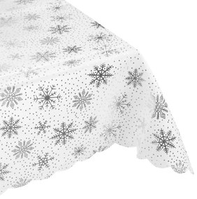 Vianočný obrus SILVER STAR 140x220 cm, biely