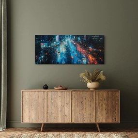 Obraz - Veľkomesto, olejomaľba (120x50 cm)