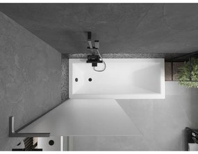 Mexen Next L, 1-krídlová vaňová zástena 80 x 150 cm, 6mm sklo námraza, grafitový profil, 895-080-000-03-30-66