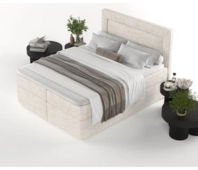 Krémovobiela boxspring posteľ s úložným priestorom 160x200 cm Imagine – Maison de Rêve