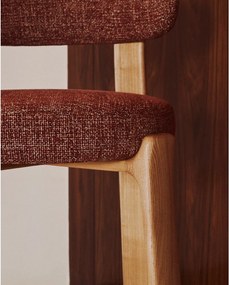 Barová stolička z jaseňového dreva v terakotovej farbe/v svetlo prírodnej farbe (výška sedadla 65 cm) Granite – Kave Home