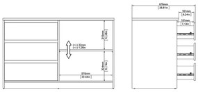 Komoda v dekore duba s posuvnými dverami v prírodnej farbe 119x76x50 cm Naia – Tvilum