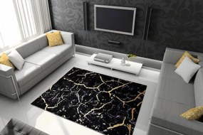 Koberec GLOSS 410A 86 mramor glamour - čierny / zlatý