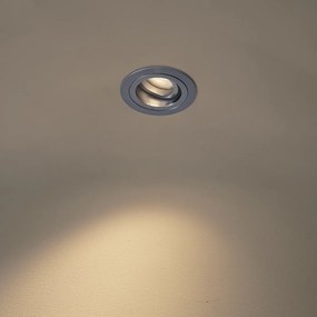 Moderné zapustené bodové svietidlo Gunmetal nastaviteľné IP44 - Chuck