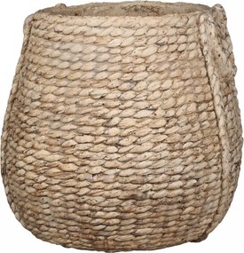 Hnedý obal na kvetináč s prúteným vzorom Corte - Ø 47*45cm