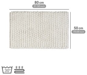 Biela textilná kúpeľňová predložka 50x80 cm Solivo – Wenko
