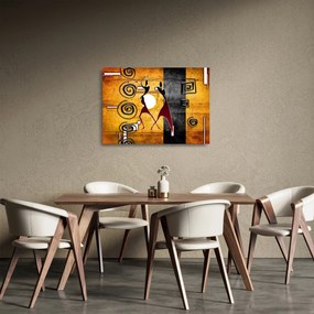 Sklenený obraz - Staroveká maľba (70x50 cm)