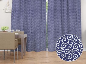 Biante Bavlnený záves Sandra SA-257 Ornamenty na tmavo modrom 130x220 cm