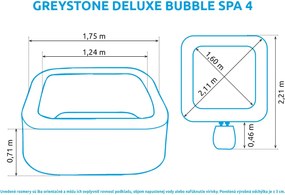 Intex | Vírivý bazén Pure Spa Greystone Deluxe Bubble Spa 4 NP | 11400294