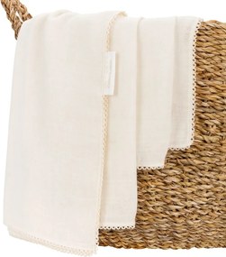 Bambusová plienka s čipkou vanilka 43x43cm