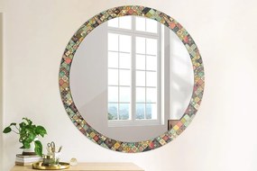Okrúhle ozdobné zrkadlo Etnický kvetinový fi 100 cm