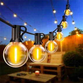 LED vonkajšia dekoratívna reťaz 36xE12/1W/230V 22,35 m IP65 čierna