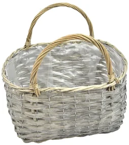 Obal na kvetináč - šedá taška Rozmery (cm): 35x25, v. 18, s uchy 31