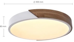 Brilagi - LED stmievateľné svietidlo PILANA LED/48W/230V dub/biela pr. 40 cm + DO