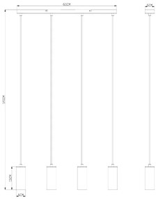 Globo 57911-4HM - Luster na lanku ROBBY 4xGU10/35W/230V čierna/mosadz