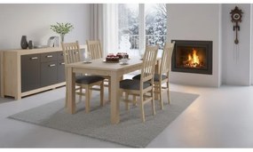 Jedálenská stolička SIMON dub/tmavošedá