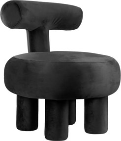 Čierne zamatové kreslo Abrazo – Leitmotiv