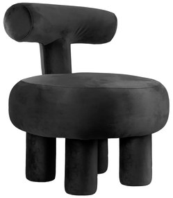 Čierne zamatové kreslo Abrazo – Leitmotiv