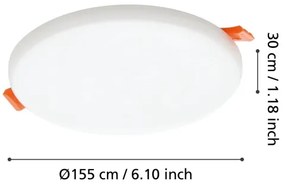 Eglo 900964 -LED Kúpeľňové podhľadové svietidlo RAPITA 11,5W/230V pr.15,5cm IP65