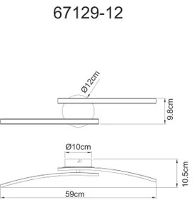 Globo 67129-12 - LED Prisadený luster TANSY 2xLED/6W/230V
