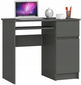 Písací stôl pravý 90 x 55 x 77 cm AKORD Pixel - grafitovo sivý