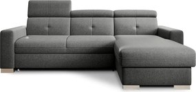 Sivá rozkladacia/s úložným priestorom rohová pohovka (pravý roh/s leňoškou) Fresia – ELTAP