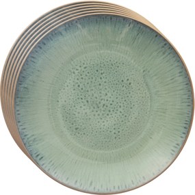 Orion Sada keramických mělkých talířů Glaze zelená27 cm, 6 ks