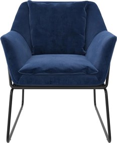 Modré zamatové kreslo Avery – Støraa