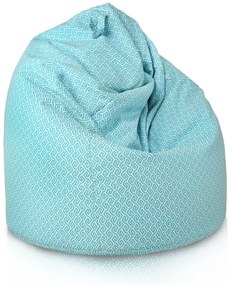 Sedací vak SAKO Meander biely / modrý