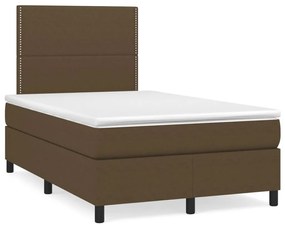 Boxspring posteľ s matracom a LED tmavohnedá 120x190 cm látka 3270193