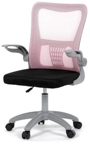 Detská kancelárska stolička KA-K2008 PINK, ružová sieťovina, sivý plast