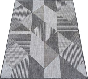 DY Sivý obojstranný koberec s geometrickým vzorom Zara 16 Rozmer: 80x150 cm