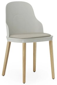 Stolička Allez Chair Ultra Leather – teplá sivá/dub