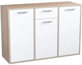 Komód DSB 3D/1S biely/sonoma