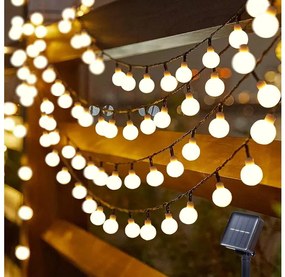 Brilagi - Solárny LED dekoratívny svetelný reťazec BUBBLE 50xLED/8 funkcií, 7 m, IP65, teplá biela