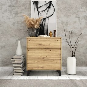 Komoda BOGAN 3S70, remeselne spracovaný dub