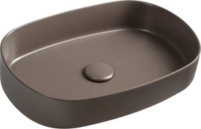 Isvea Isvea, INFINITY OVAL keramické umývadlo na dosku, 55x36cm, taupe, 10NF65055-2H