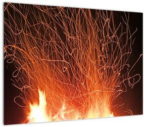 Sklenený obraz ohňa (70x50 cm)