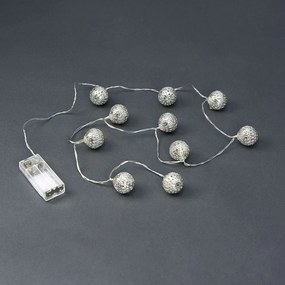 ORIENTAL LIGHTS Světelná reťaz s USB kovové gule 10 svetiel