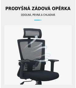 Kancelárska ergonomická stolička Neoseat NOVELO — sieť / látka, čierna, nosnosť 150 kg