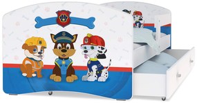 Detská posteľ s úložným priestorom Labková patrola Rozmer: 180x80